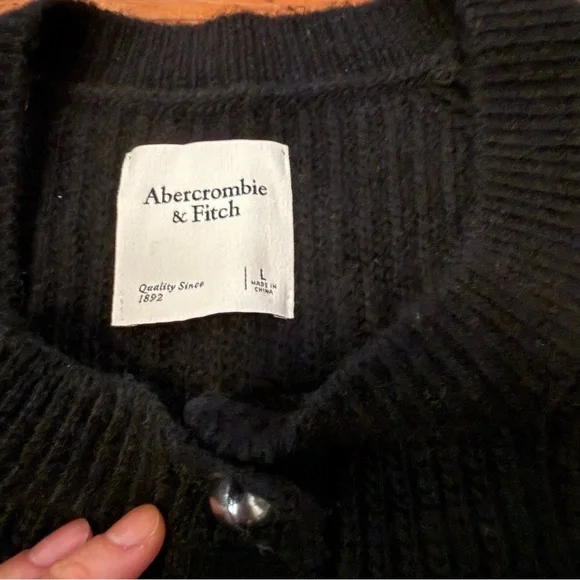 Abercrombie & Fitch Black Ribbed Cardigan - Picture 2 of 2